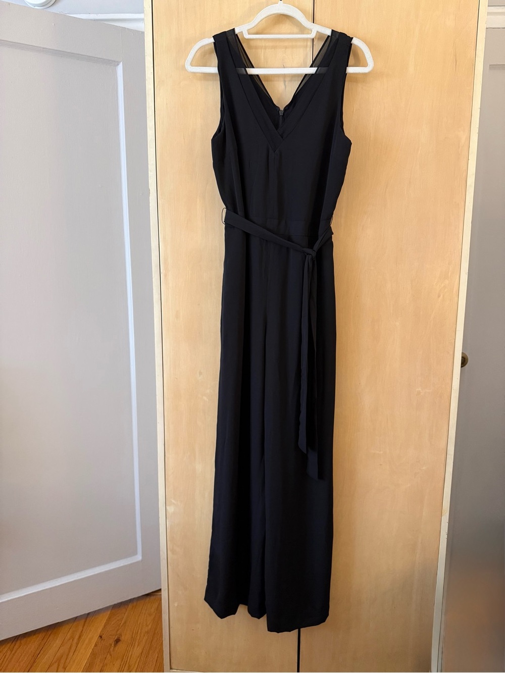 Banana Republic Black Sleeveless V-Neck Jumpsuit with Waist Tie